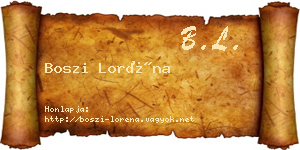 Boszi Loréna névjegykártya